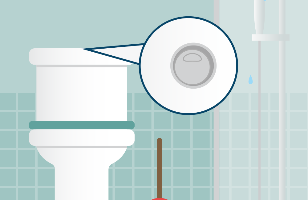 Plumbing and running toilet issue button